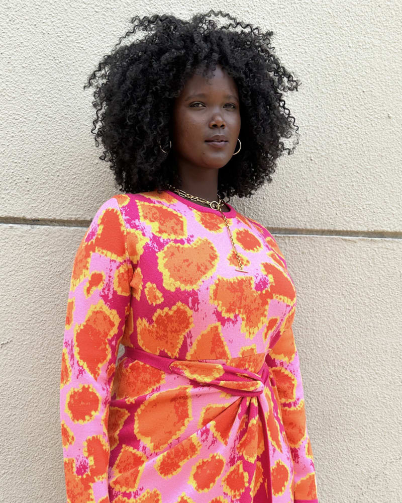 Pink animal dress sales